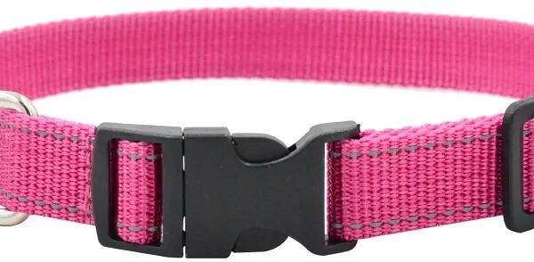 Ошейник Zooexpress FRESH LINE светоотраж.нить, капрон малиновый для собак 15 мм 25-40 см