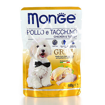 Влажный корм для собак курица с индейкой Monge Dog Grill Pouch