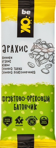 

Батончик фруктово-ореховый BE OK со вкусом арахиса, 30г