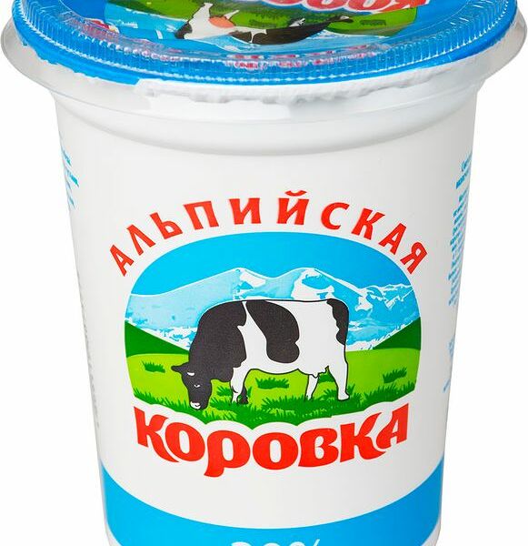 Сметанный продукт Альпийская коровка 20%, 500г