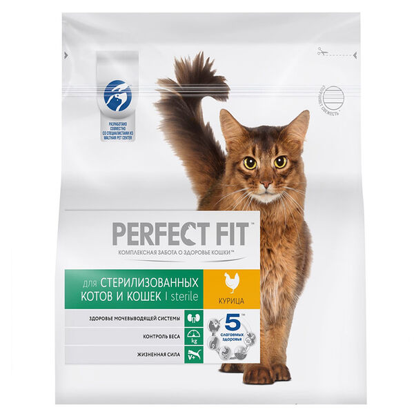 Корм для стерилизованных котов и кошек сухой Perfect Fit Курица