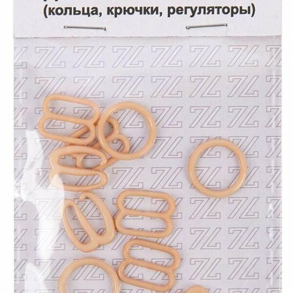 Набор фурнитуры для бюстгальтера Blitz бежевый 10 мм, 12 шт