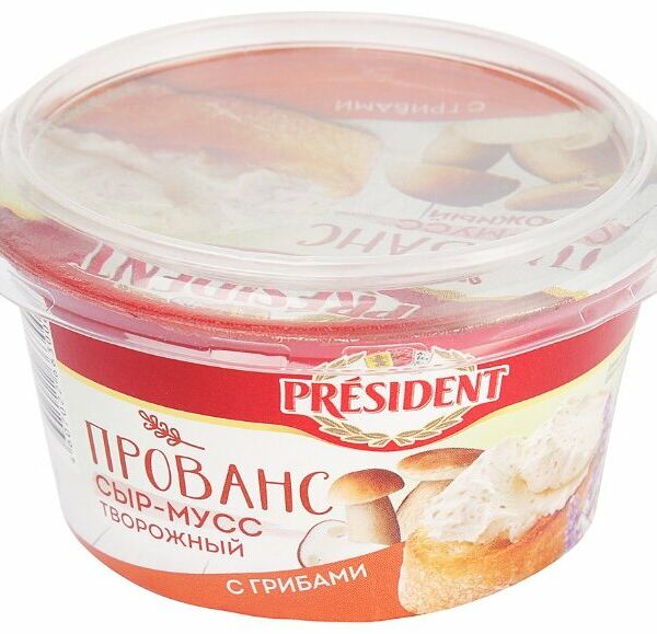 Сыр-мусс творожный President Прованс с грибами 60%