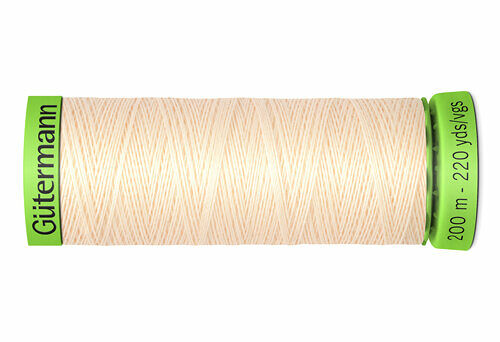 744581 Нить Extra Fine 150 для особо деликатных тканей, 200м, 100% п/э Gutermann(414 св.кремово-бежевый)