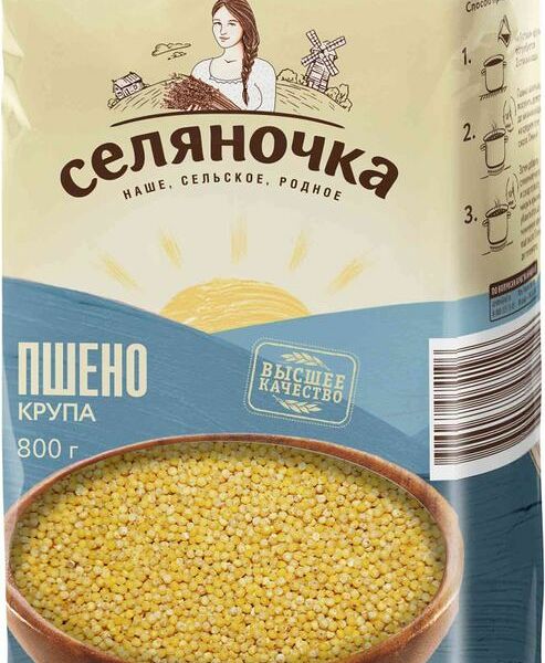 Пшено Селяночка шлифованное 800г