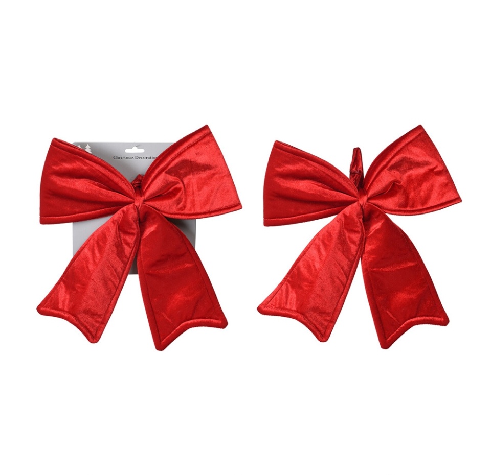 

Декор для елки Koopman Бант красный 34 см, бархат
