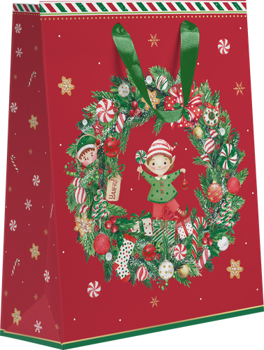 

Пакет подарочный Волшебный эльф, 22,7х18х10см, Арт. MT в ассортименте