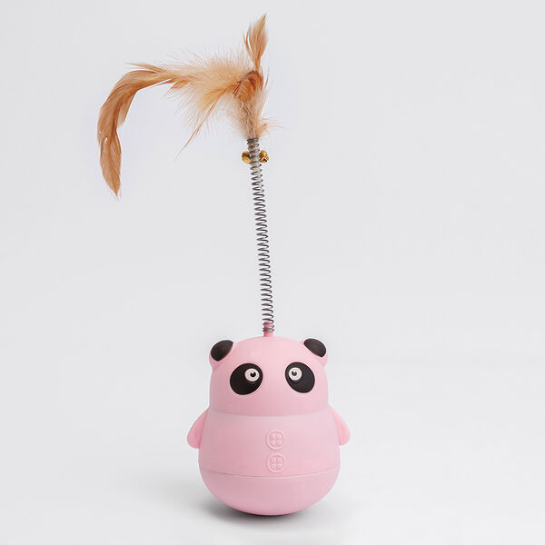 Игрушка для кошек Панда для лакомств, 9х8,3х7,1 см, пружина 12 см