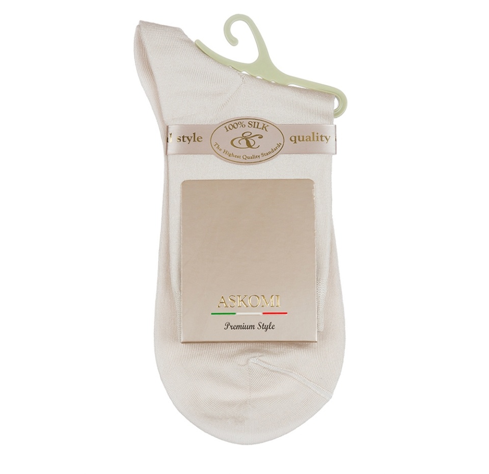 

Носки Askomi Premium женские, цвет белый, 90% шелк, 10% полиамид, размер 39-41