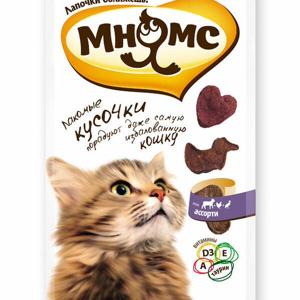 Мнямс лакомые кусочки мясное ассорти для кошек
