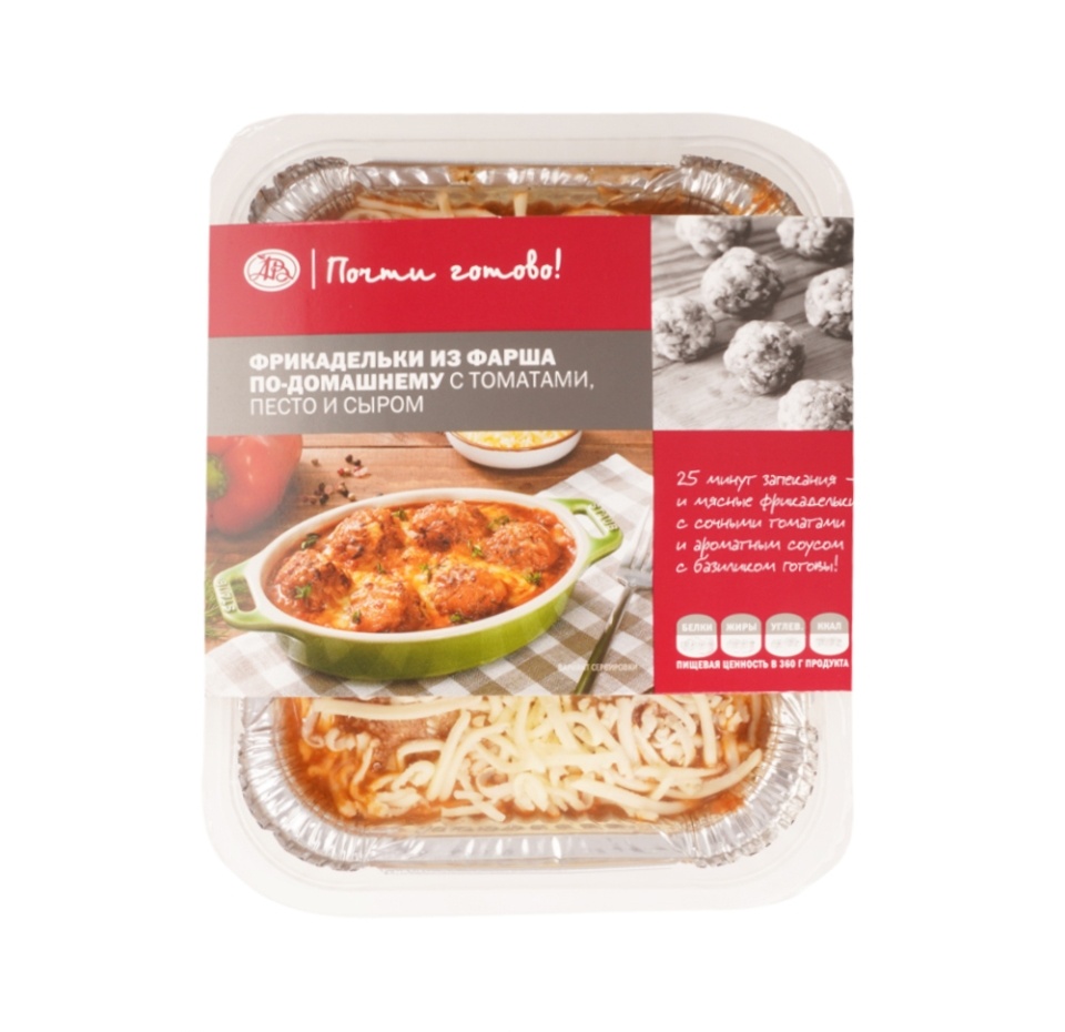 

Фрикадельки Почти Готово По-домашнему из фарша с томатами песто и сыром 360 г