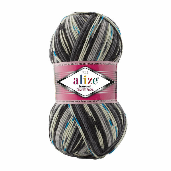 Пряжа ALIZE 'Superwash Comfort Socks' 100гр. 420м. (75% SW шерсть, 25% полиамид)(7650 секционный)