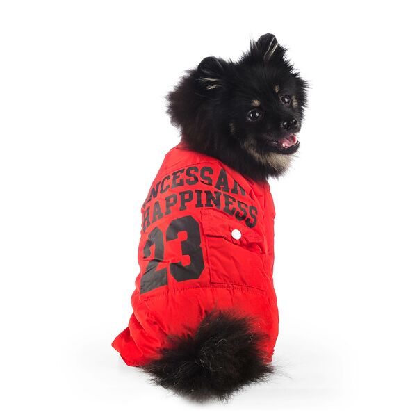 Комбинезон для собак S красный (девочка)