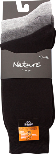 

Носки мужские NATURE р. 25–27 серые, темно-серые, черные, модель 136, 3пары