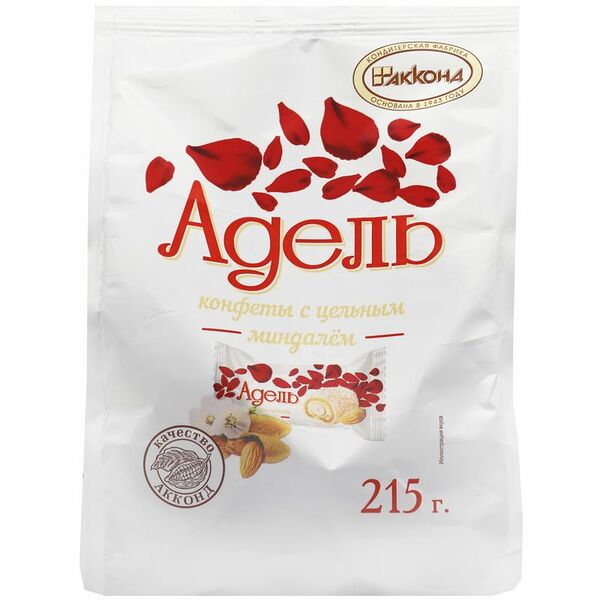 Шоколадные конфеты Акконд Адель с цельным миндалем 215 г
