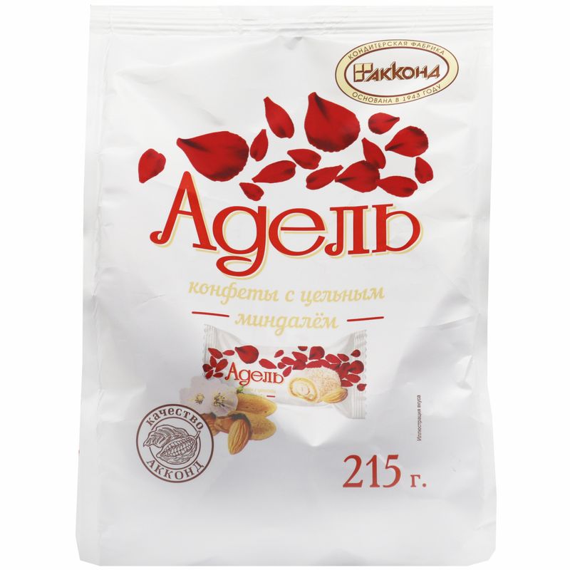 

Шоколадные конфеты Акконд Адель с цельным миндалем 215 г