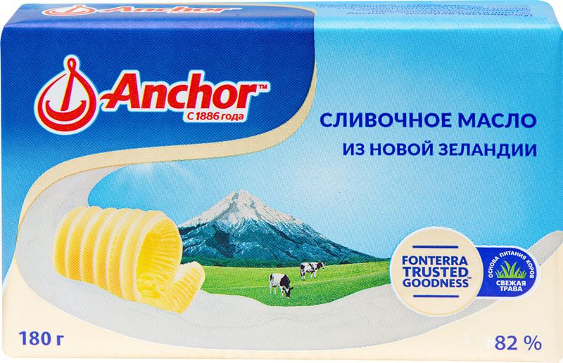 

Масло сливочное Anchor традиционное 82% 180 г