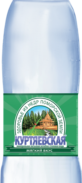 Вода минеральная КУРТЯЕВСКАЯ Мягкий вкус лечебно-столовая газированная