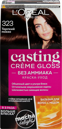 

Стойкая краска-уход для волос L'Oreal Paris Casting Creme Gloss без аммиака оттенок 323 Терпкий Мокко 180 мл