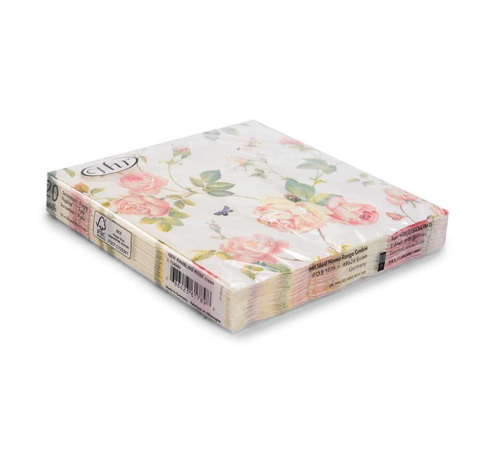 

Салфетки IHR New rambling rose cream 33х33 см 20 шт