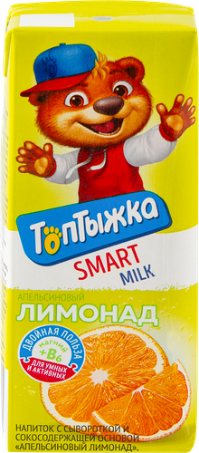 Напиток сывороточный ТОПТЫЖКА Апельсиновый лимонад сокосодержащий, 200мл