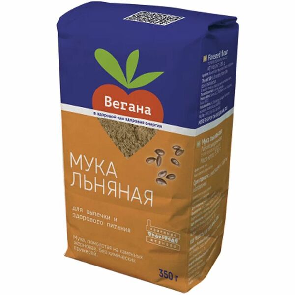 Мука Вегана полуобезжиреная льняная, 350г