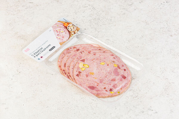 Ветчина из индейки с гов. языком и фисташками