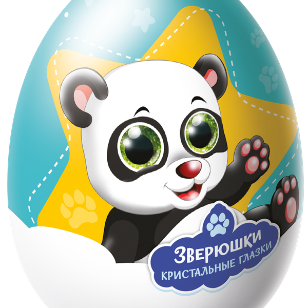 Яйцо шоколадное ЗВЕРЮШКИ с кристальными глазами, с игрушкой, 20г