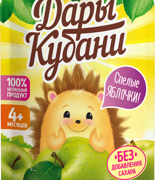 Пюре фруктове Дары Кубани Яблоко, с 4 месяцев, 90 г