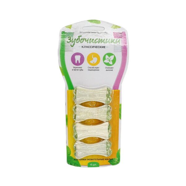 Зубочистики для собак Деревенские лакомства Косточки жевательные малые 4шт 76г