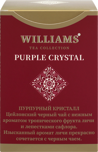 Чай черный WILLIAMS Purple Crystal байховый листовой с лепестками календулы и ароматом тропических фруктов, листовой, 100г