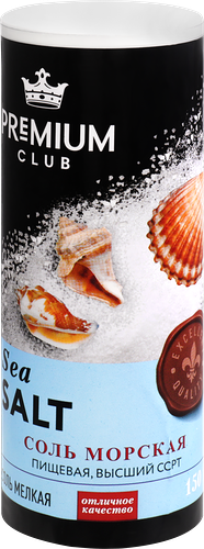 Соль морская Premium Club помол №0 высший сорт, 150г