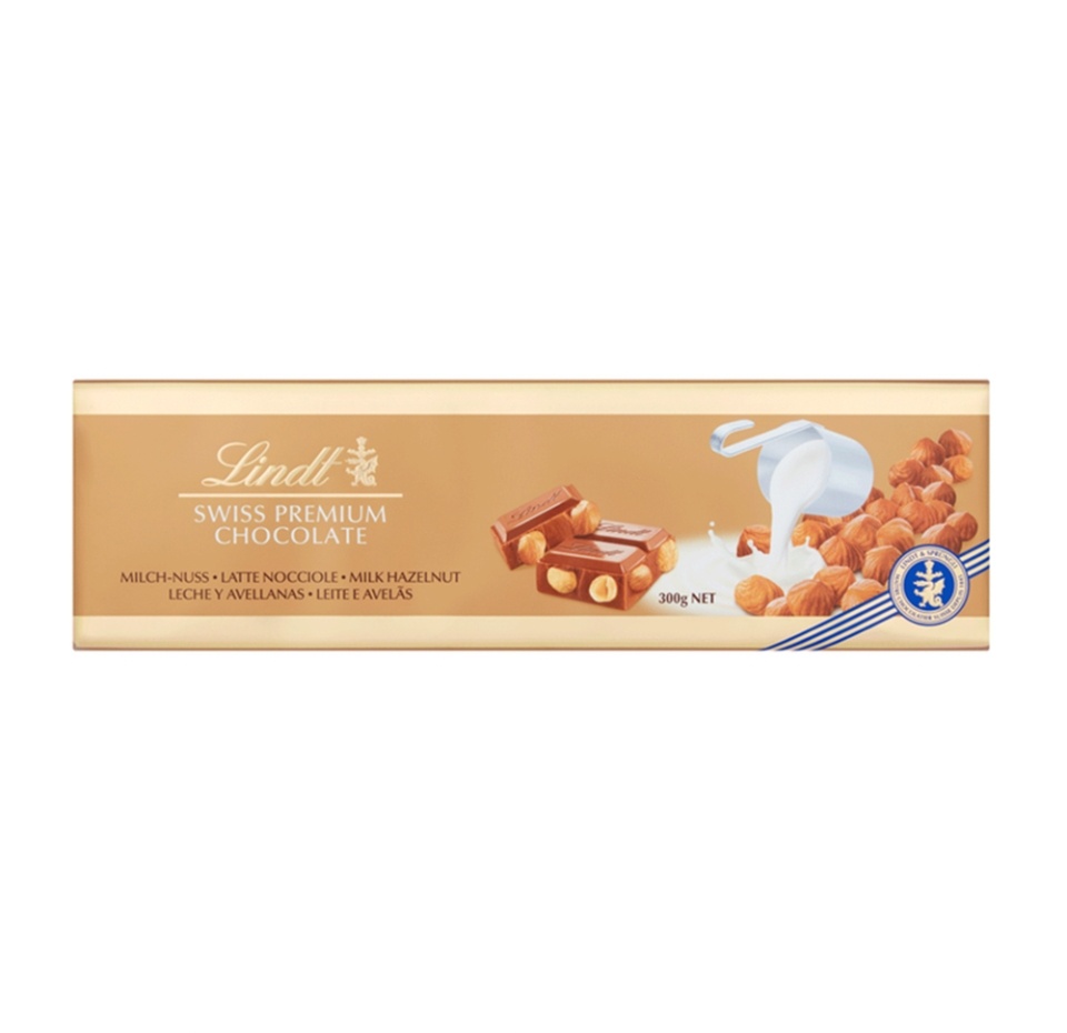 

Шоколад молочный Lindt Swiss Premium с цельным фундуком 300 г