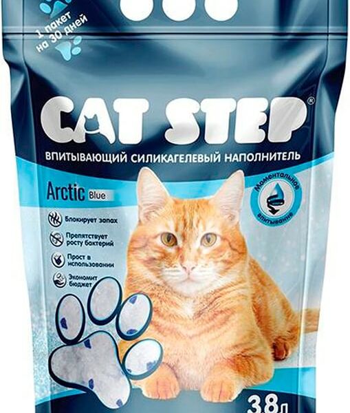 Наполнитель впитывающий силикагелевый Cat Step Arctic Blue 3.8л