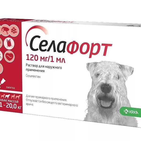 Селафорт защита от внешних и внутренних паразитов для собак 10-20 кг