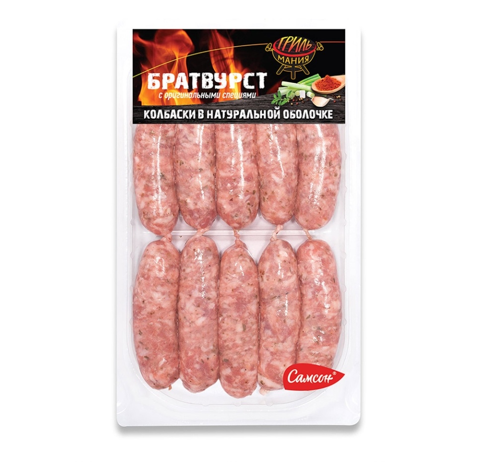 

Колбаски свиные Самсон Братвурст с оригинальными специями охлажденные 320 г