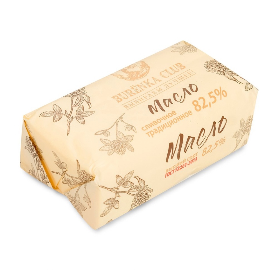 

Масло сладко-сливочное Burenka Club 82,5%, без змж 180 г