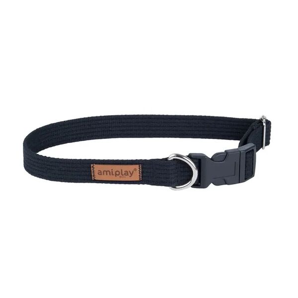 Ошейник регулируемый Cotton M 35-50 x 2cm Черный AMIPLAY