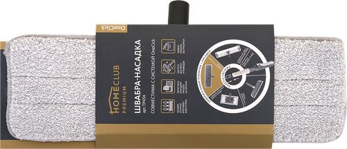 Насадка для швабры HOMECLUB Click 40х10 см, микрофибра, пластик