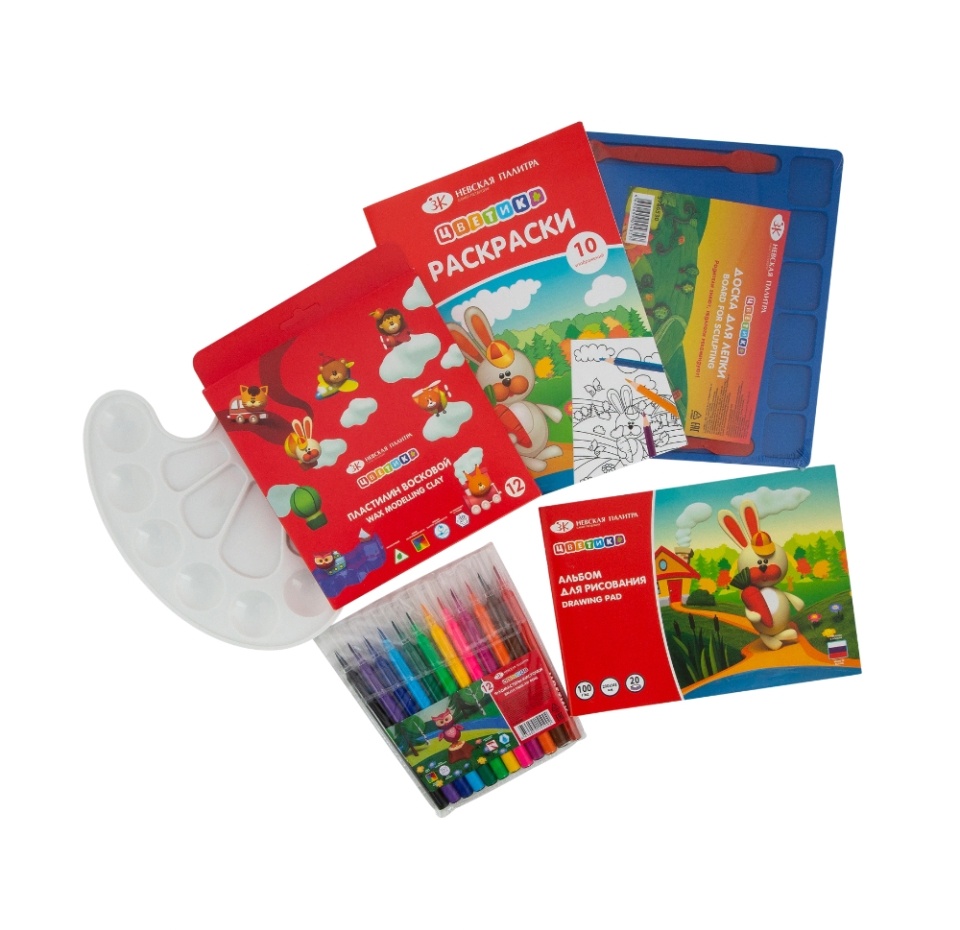 

Набор Цветик для детского творчества 12 предметов рюкзак Россия