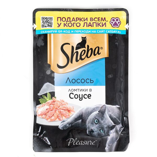 Корм влажный для взрослых кошек Sheba Craft ломтики лосося в соусе