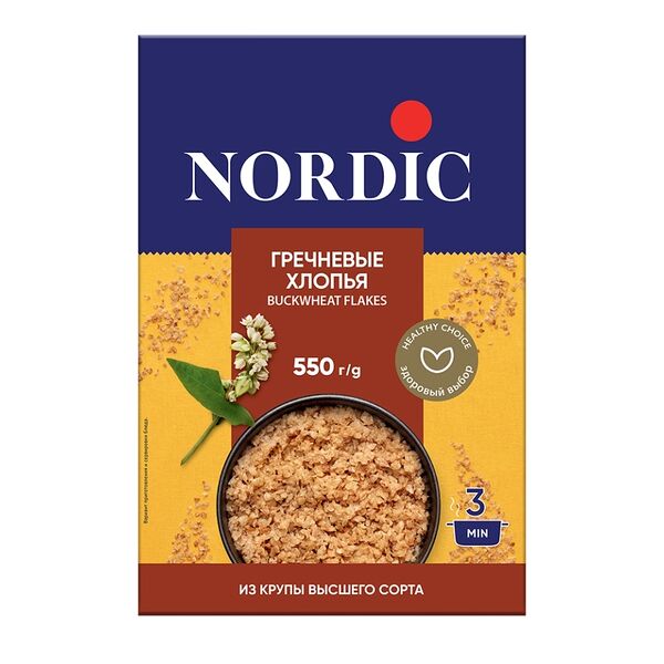 Хлопья гречневые Nordic, 550 г
