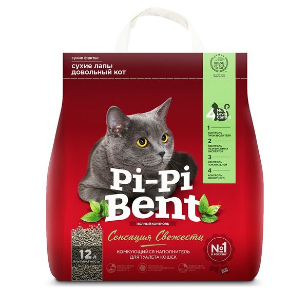 Наполнитель Pi Pi Bent сенсация свежести комкующийся для кошек 5 кг