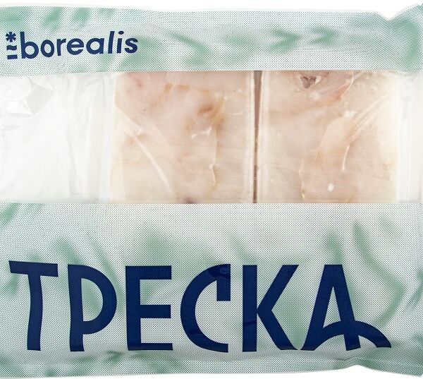 Треска Borealis Атлантическая филе блочное без кожи замороженное 300г