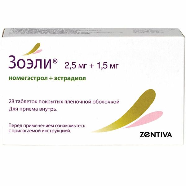 Зоэли таблетки 2.5 мг + 1.5 мг 28 шт