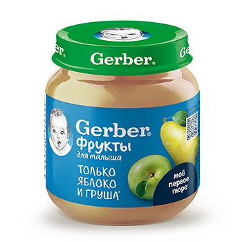 Пюре Gerber из яблок и груши 125г, Финляндия