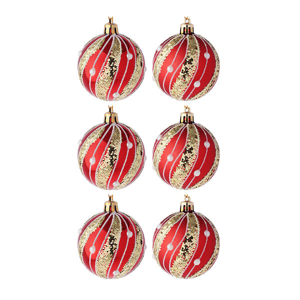 Набор шаров Сноубум красный 6x6 см 6 шт