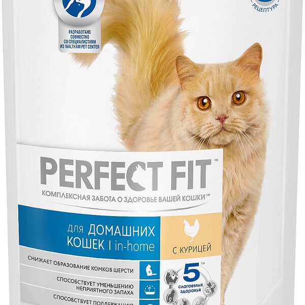 Корм сухой Perfect Fit для домашних кошек с курицей