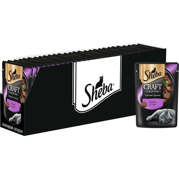 Корм для кошек SHEBA Craft кусочки ягненка в соусе пауч 75г (упаковка - 28 шт)