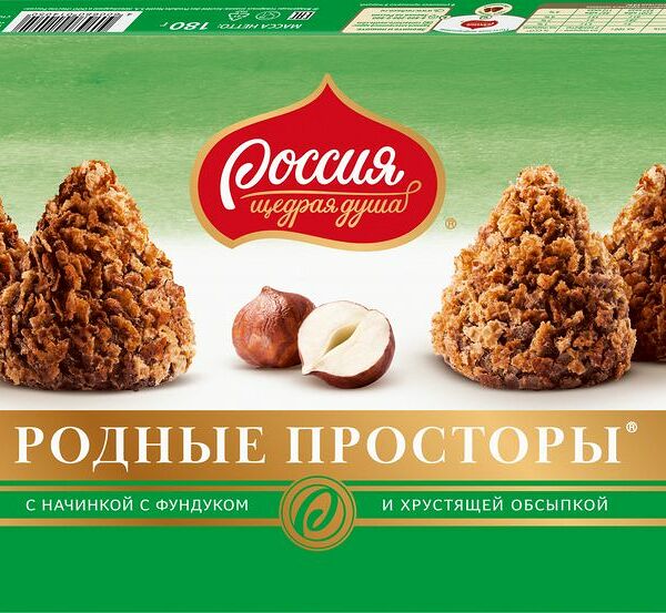 Набор конфет Россия - щедрая душа! Родные просторы с фундуком